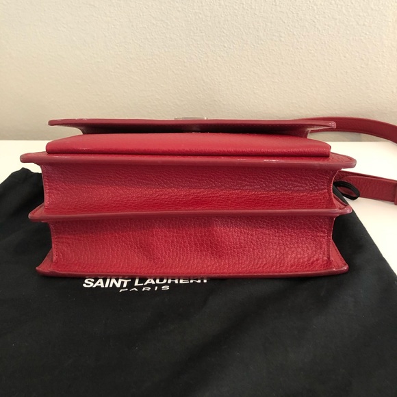 🇫🇷 Saint Laurent Sunset red leather satchel bag - Picture 13 of 15